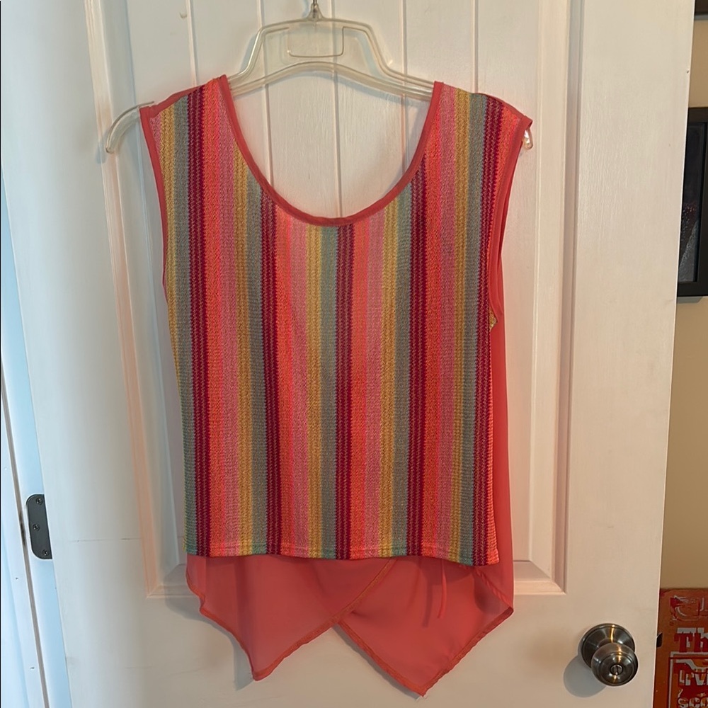 Women’s bright Striped Multicolor Sleeveless Top